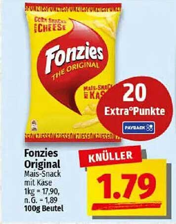 Fonzie Original Mais-Snack mit Käse