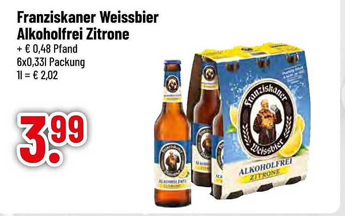 Franziskaner Weissbier Alkoholfrei Zitrone 6x0,33l