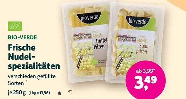 Frische Nudel-Spezialitäten von bio-verde