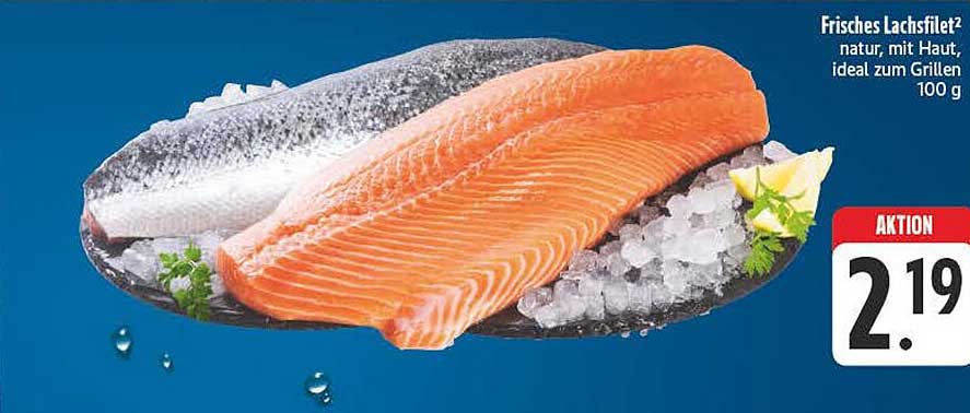 Frisches Lachsfilet, natur, mit Haut, ideal zum Grillen