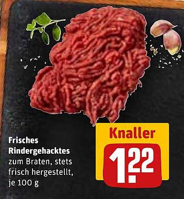 Frisches Rindergehacktes zum Braten, stets frisch hergestellt, je 100 g
