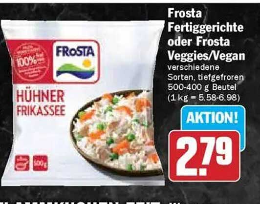 Frosta Fertiggerichte oder Frosta Veggies/Vegan – Hühner Frikassee