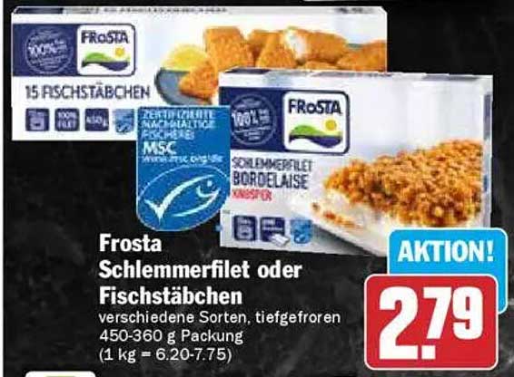 Frosta Schlemmerfilet oder Fischstäbchen, verschiedene Sorten, tiefgefroren 450-360 g Packung