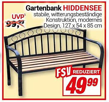 Gartenbank HIDDENSEE - stabile, witterungsbeständige Konstruktion, modernes Design