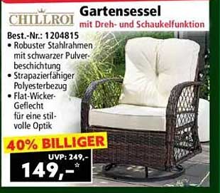 Gartensessel mit Dreh- und Schaukel-Funktion