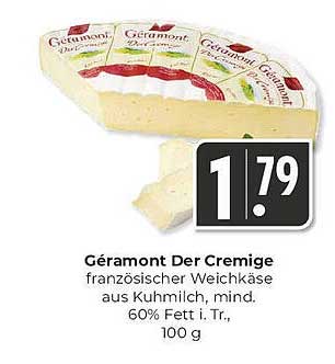 Géramont Der Cremige - französischer Weichkäse aus Kuhmilch, mind. 60% Fett i. Tr. (100 g)