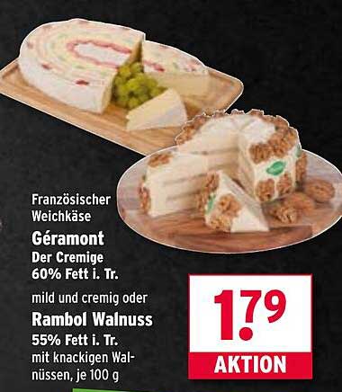 Géramont und Rambol Walnuss Weichkäse - Jetzt zugreifen!