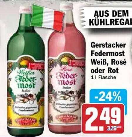Gerstacker Federmost Weiß, Rosé oder Rot