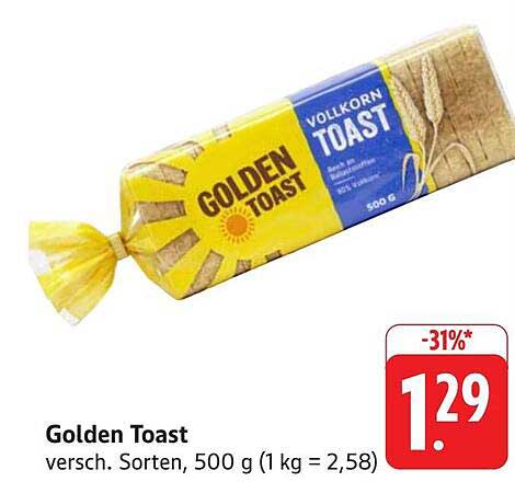 Golden Toast Vollkorn, 500 g