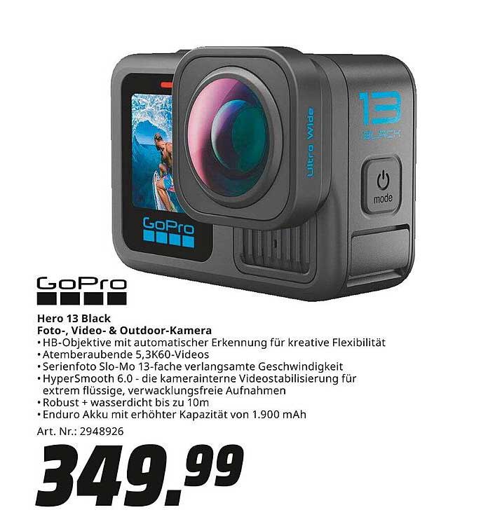 GoPro Hero 13 Black - Foto-, Video- & Outdoor-Kamera