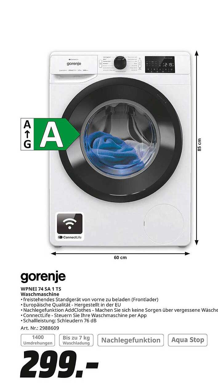 gorenje WPNEI 74 SA 1 TS Waschmaschine