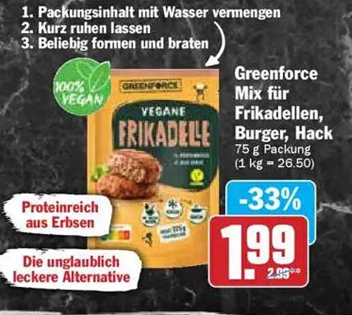 Greenforce Mix für Frikadellen, Burger, Hack
