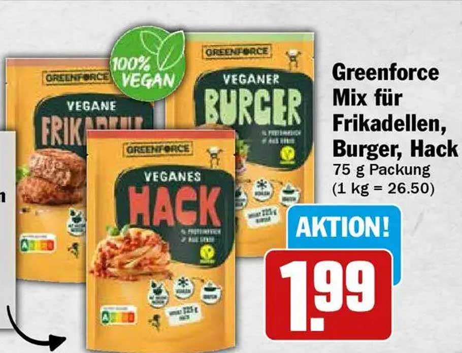 Greenforce Mix für Frikadellen, Burger, Hack