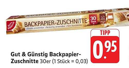 Gut & Günstig Backpapier-Zuschnitte 30er