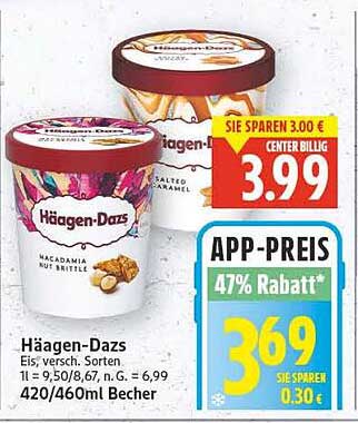 Häagen-Dazs Eis, verschiedene Sorten 420/460ml Becher