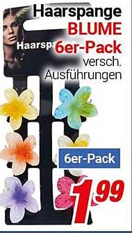 Haarsprange BLUME 6er-Pack – verschiedene Ausführungen