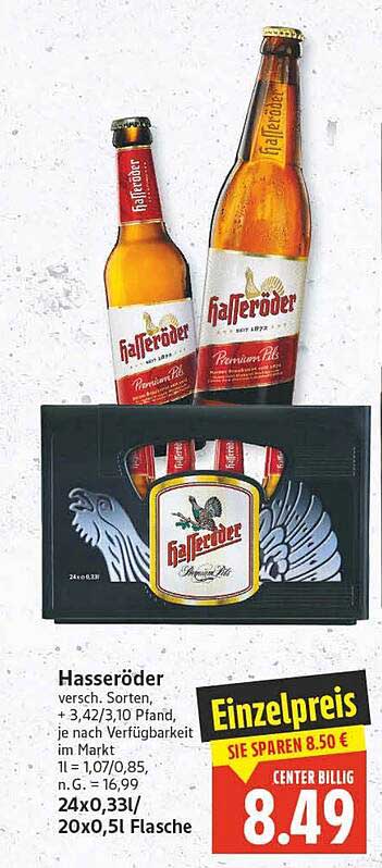 Hasseröder Bier - 24 Flaschen für nur 8,49 €!
