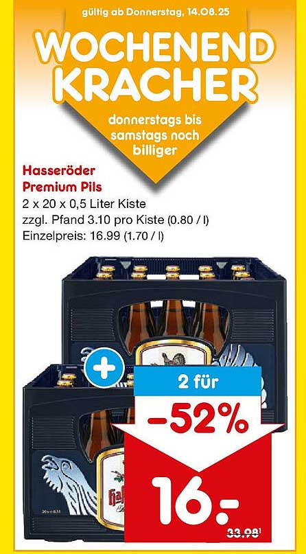 Hasseröder Premium Pils 2 x 20 x 0,5 Liter Kiste