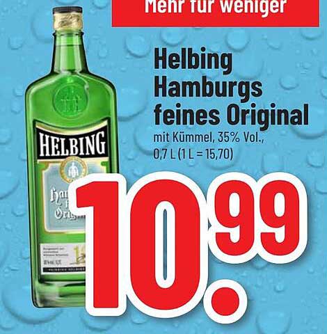 Helbing Hamburgs feines Original mit Kümmel, 35% Vol., 0,7 L