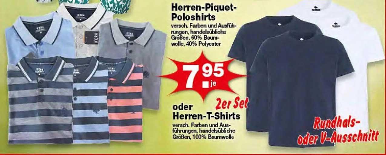 Herren-Piquet-Poloshirts oder Herren-T-Shirts im 2er Set