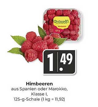 Himbeeren aus Spanien oder Marokko, Klasse I