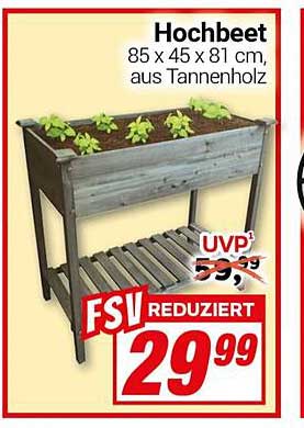 Hochbeet 85 x 45 x 81 cm, aus Tannenholz