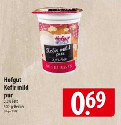 Hofgut Kefir mild pur 3,5% Fett 500-g-Becher