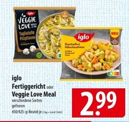 iglo Fertiggericht oder Veggie Love Meal – verschiedene Sorten gefroren