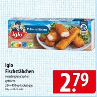 iglo Fischstäbchen verschiedene Sorten gefroren 224–450-g-Packung je
