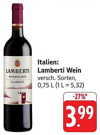 Italien: Lamberti Wein - verschiedene Sorten, 0,75 L