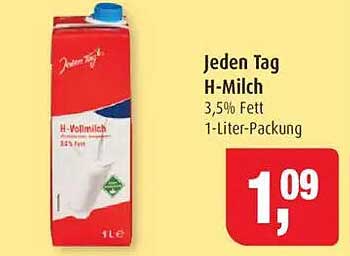 Jeden Tag H-Milch 3,5% Fett 1-Liter-Packung