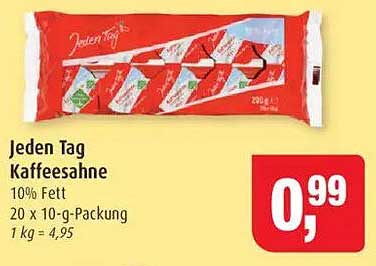 Jeden Tag Kaffeesahne 10% Fett - 20 x 10-g-Packung