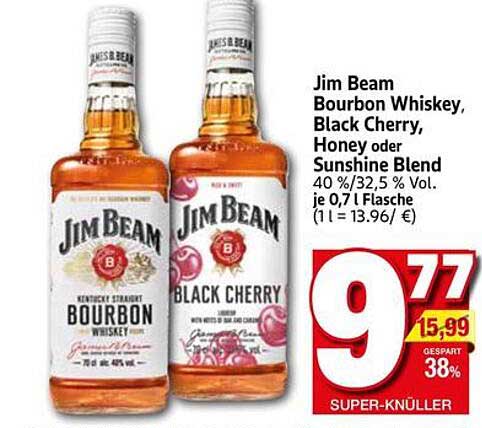 Jim Beam Bourbon Whiskey, Black Cherry, Honey oder Sunshine Blend