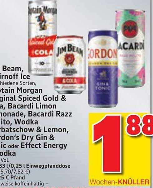 Jim Beam, Smirnoff Ice und weitere Cocktails in der Dose – Woche der Knüller!