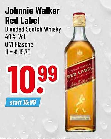 Johnnie Walker Red Label Blended Scotch Whisky 0,7 l