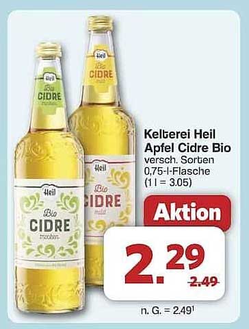 Kellerei Heil Apfel Cidre Bio - 0,75 l Flasche