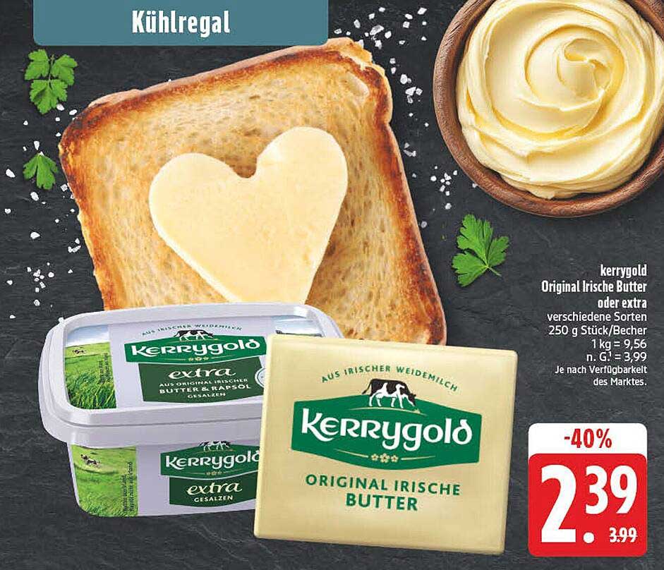 kerrygold Original irische Butter oder extra verschiedene Sorten 250 g Stück/Becher