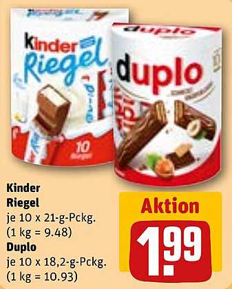 Kinder Riegel und Duplo - unwiderstehliche Genussmomente zum Sonderpreis