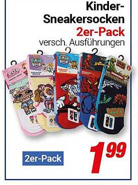 Kinder-Sneakersocken 2er-Pack - verschiedene Ausführungen