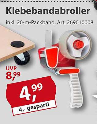 Klebebandabroller inkl. 20-m-Packband, Art. 269010008