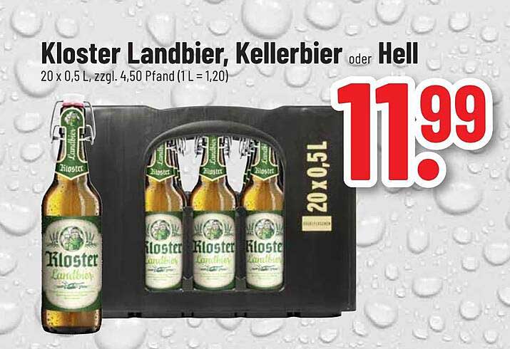 Kloster Landbier, Kellerbier oder Hell - 20 x 0,5 L
