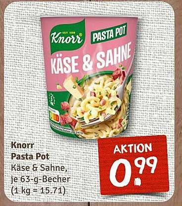 Knorr Pasta Pot Käse & Sahne, je 63-g-Becher