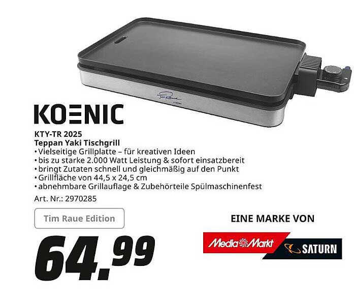 Koenic KTY-TR 2025 Teppan Yaki Tischgrill