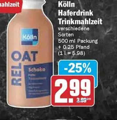 Kölln Haferdrink Trinkmahlzeit verschiedene Sorten 500 ml