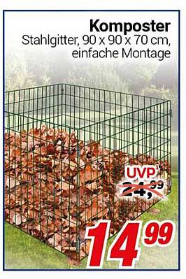 Komposter Stahlgitter, 90 x 90 x 70 cm, einfache Montage