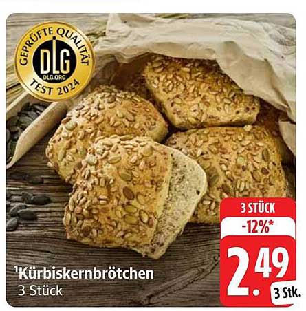 Kürbiskernbrötchen 3 Stück