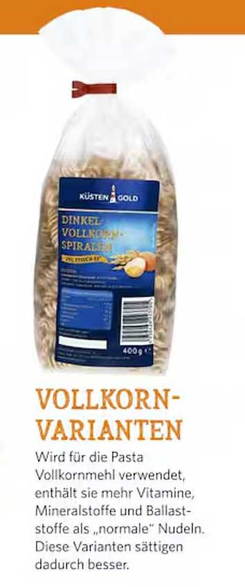 Küsten Gold Dinkel Vollkornspiralen 400g
