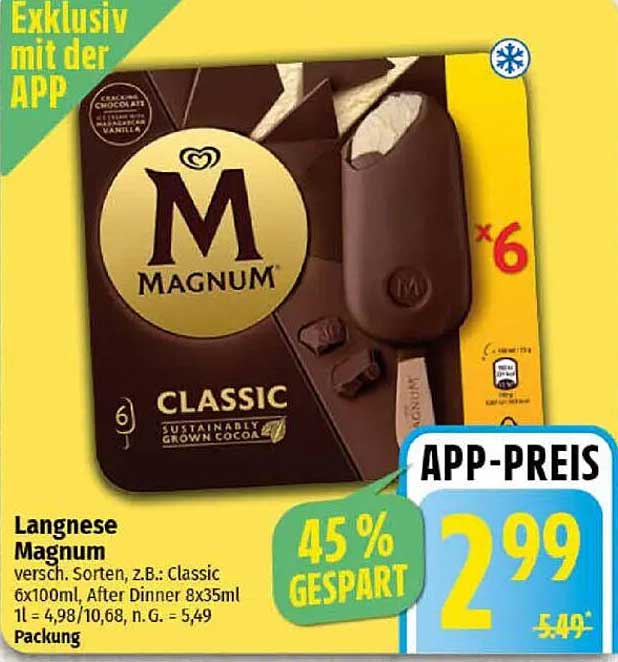 Langnese Magnum Eis 6x100ml - Classic