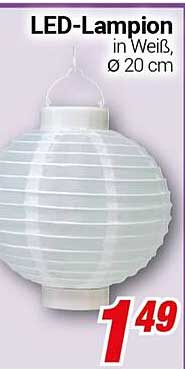 LED-Lampion in Weiß, Ø 20 cm