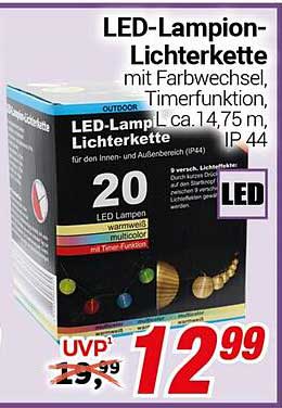 LED-Lampion-Lichterkette mit Farbwechsel und Timerfunktion